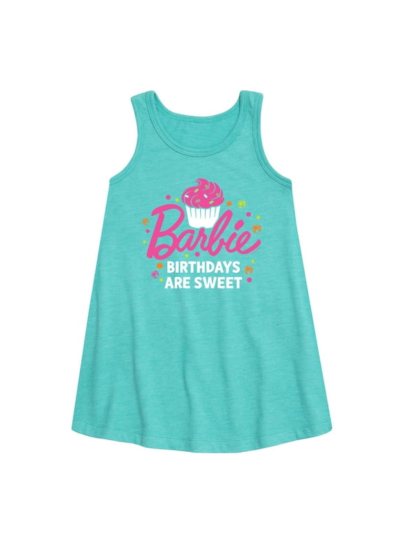 Barbie - Barbie Birthdays Are Sweet - Toddler and Youth Girls A-line Dress