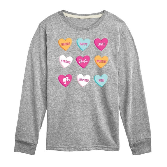 Barbie - Barbie Candy Hearts - Toddler And Youth Long Sleeve Graphic T-Shirt