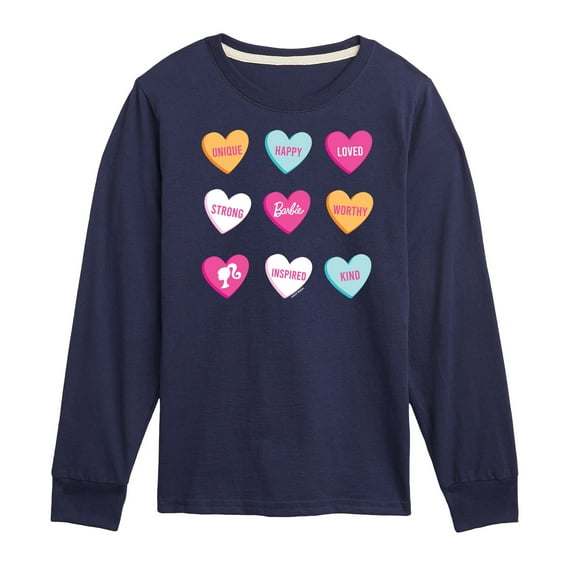 Barbie - Barbie Candy Hearts - Toddler And Youth Long Sleeve Graphic T-Shirt