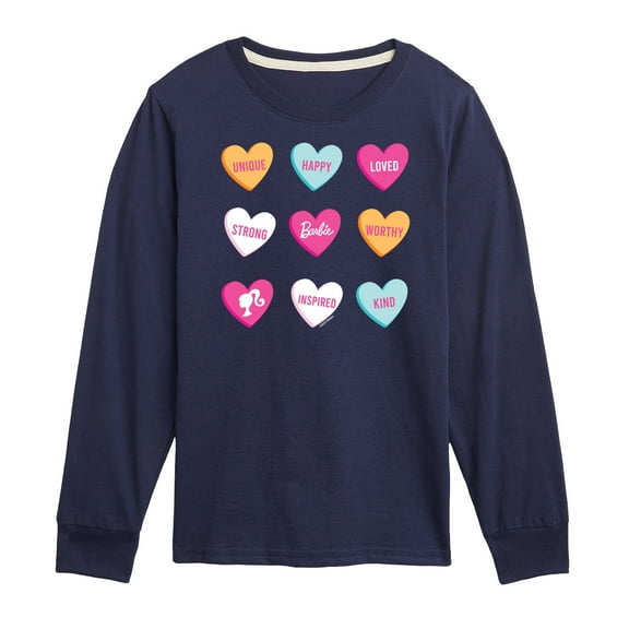 Barbie - Barbie Candy Hearts - Toddler And Youth Long Sleeve Graphic T-Shirt