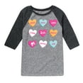 thumbnail image 1 of Barbie - Barbie Candy Hearts - Toddler And Youth Raglan Graphic T-Shirt, 1 of 5