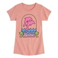 thumbnail image 1 of Barbie - Barbie Dolphin Logo - Girls Fitted Short Sleeve Graphic T-Shirt, 1 of 5