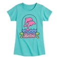 thumbnail image 1 of Barbie - Barbie Dolphin Logo - Girls Fitted Short Sleeve Graphic T-Shirt, 1 of 5