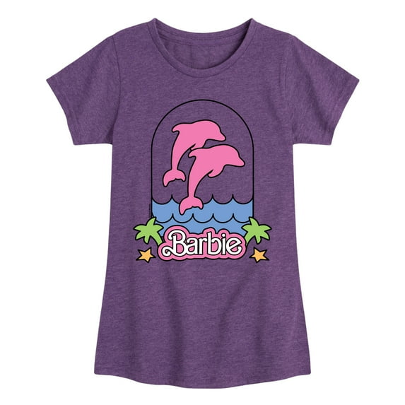 Barbie - Barbie Dolphin Logo - Girls Fitted Short Sleeve Graphic T-Shirt