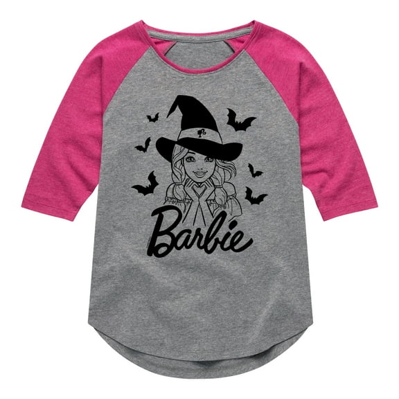 Barbie - Barbie Halloween Art - Toddler And Youth Girls Raglan Graphic T-Shirt