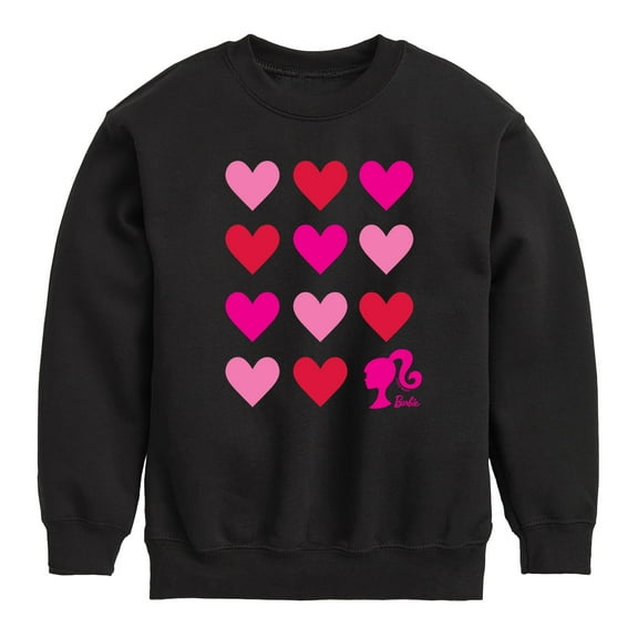 Barbie - Barbie Heart Grid - Toddler And Youth Crewneck Fleece Sweatshirt