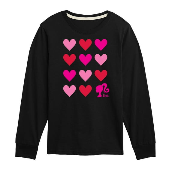 Barbie - Barbie Heart Grid - Toddler And Youth Long Sleeve Graphic T-Shirt