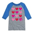 thumbnail image 1 of Barbie - Barbie Heart Grid - Toddler And Youth Raglan Graphic T-Shirt, 1 of 4