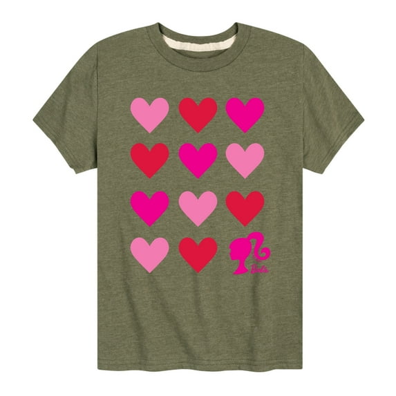 Barbie - Barbie Heart Grid - Toddler And Youth Short Sleeve Graphic T-Shirt