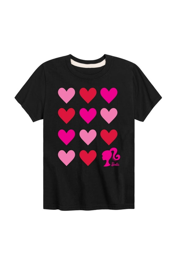- Barbie Heart Grid - Toddler And Youth Short Sleeve Graphic T-Shirt
