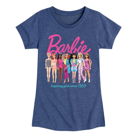 Barbie - Barbie Inspiring Girls Since 1959 - Girls Fitted Short Sleeve Graphic T-Shirt