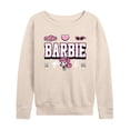 thumbnail image 1 of Barbie - Barbie Jersey Lightweight French Terry Wide Neck Long Sleeve Graphic Shirt, 1 of 4