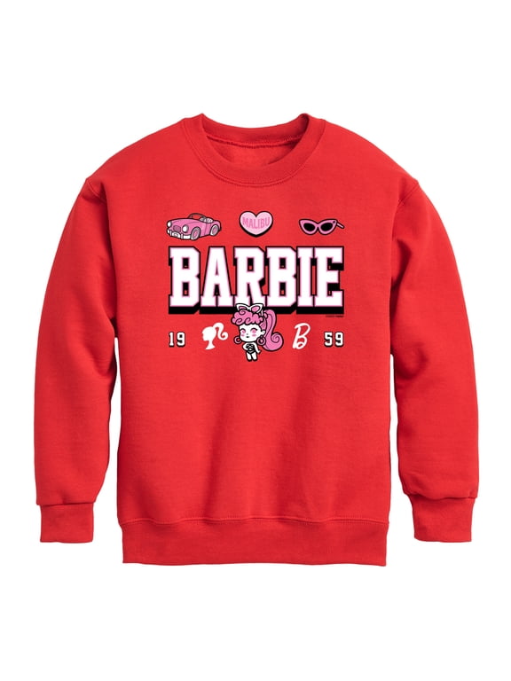- Barbie Jersey Boys' Graphic Long Sleeve Fleece Sweatshirt