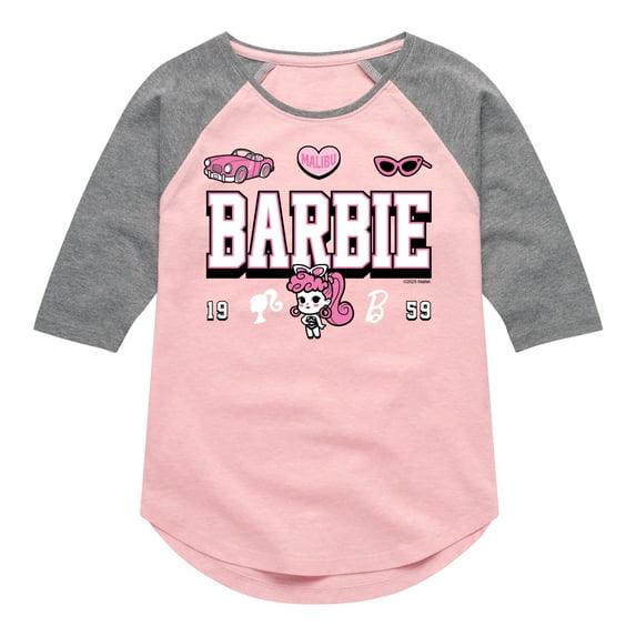Barbie - Barbie Jersey - Youth Girls Shirt Tail Raglan T-Shirt
