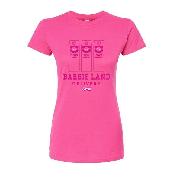 Barbie - Barbie Land Delivery Milk - Juniors Fitted Graphic T-Shirt