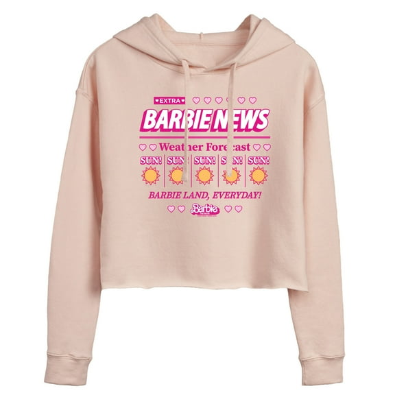 Barbie - Barbie Land New Weather Forecast - Sunny - Juniors Cropped Pullover Hoodie