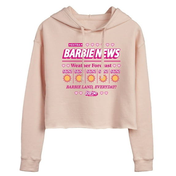 Barbie - Barbie Land New Weather Forecast - Sunny - Juniors Cropped Pullover Hoodie