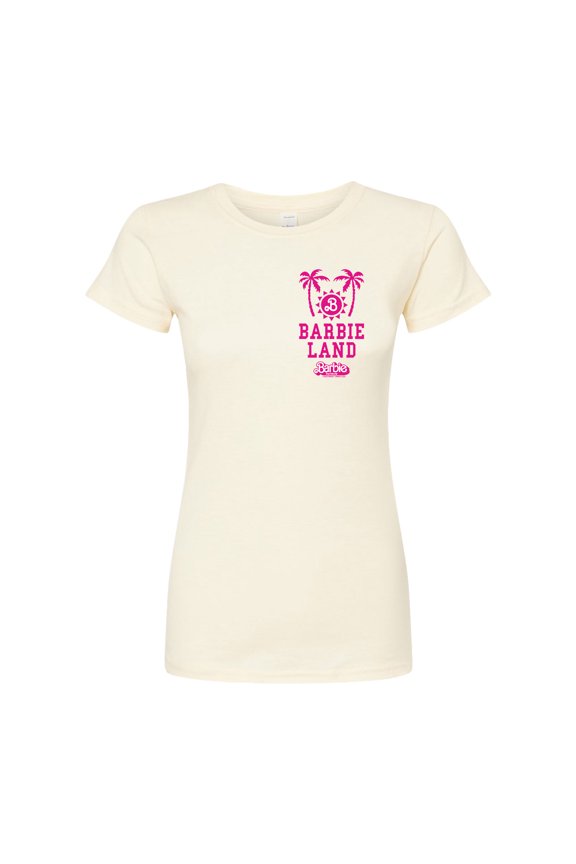 - Barbie Land Palm Trees & Sun - Juniors Fitted Graphic T-Shirt