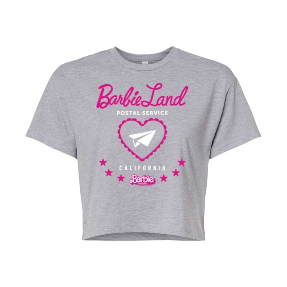 Barbie - Barbie Land Postal Service - Juniors Cropped Cotton Blend T-Shirt
