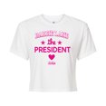 thumbnail image 1 of Barbie - Barbie Land President - Juniors Cropped Cotton Blend T-Shirt, 1 of 4