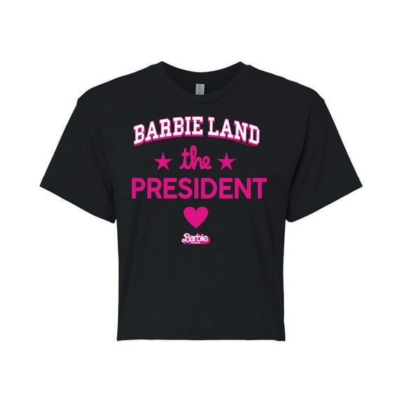 Barbie - Barbie Land President - Juniors Cropped Cotton Blend T-Shirt