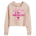 thumbnail image 1 of Barbie - Barbie Land President - Juniors Cropped Pullover Hoodie, 1 of 4