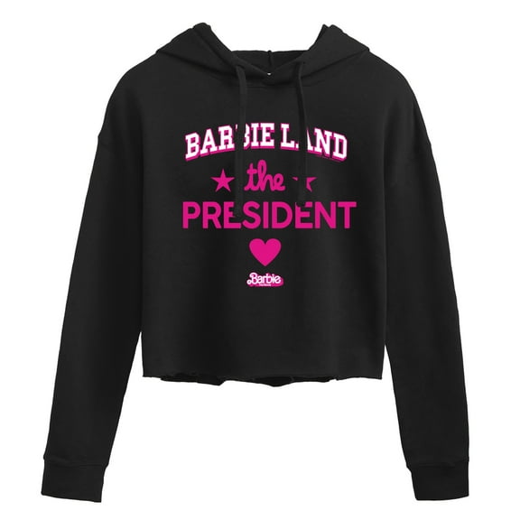 Barbie - Barbie Land President - Juniors Cropped Pullover Hoodie