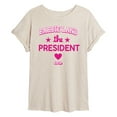 thumbnail image 1 of Barbie - Barbie Land President - Juniors Ideal Flowy Muscle T-Shirt, 1 of 4