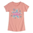 thumbnail image 1 of Barbie - Barbie Logo 70S Stars - Girls Fitted Short Sleeve Graphic T-Shirt, 1 of 5