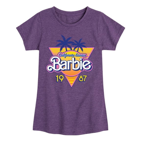 Barbie - Barbie Logo California Dream - Girls Fitted Short Sleeve Graphic T-Shirt