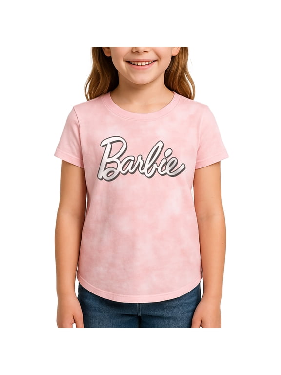 - Barbie Logo Girls' Fitted Short Sleeve Graphic T-Shirt