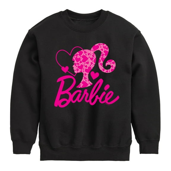 Barbie - Barbie Logo Hearts - Toddler And Youth Crewneck Fleece Sweatshirt