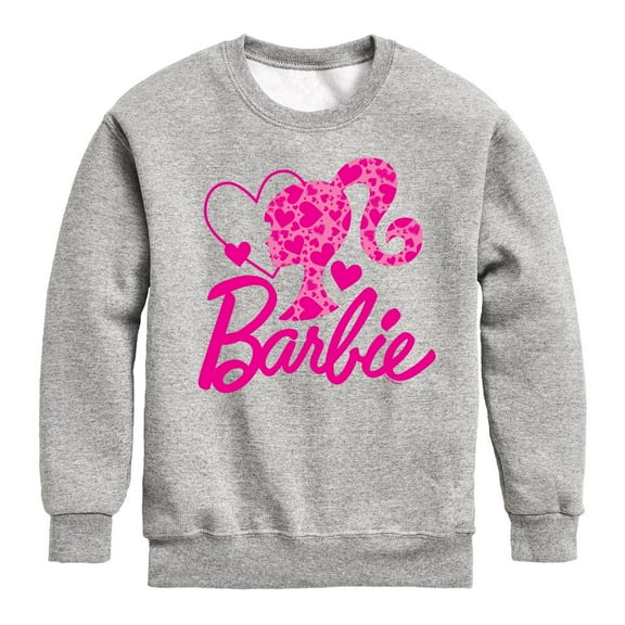 Barbie - Barbie Logo Hearts - Toddler And Youth Crewneck Fleece Sweatshirt