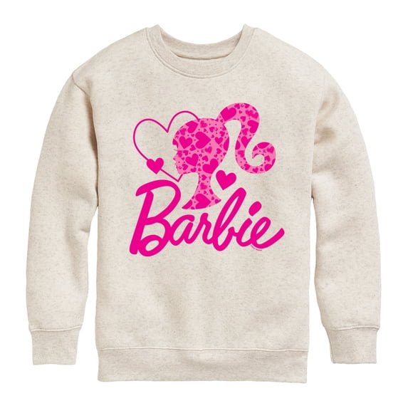 Barbie - Barbie Logo Hearts - Toddler And Youth Crewneck Fleece Sweatshirt