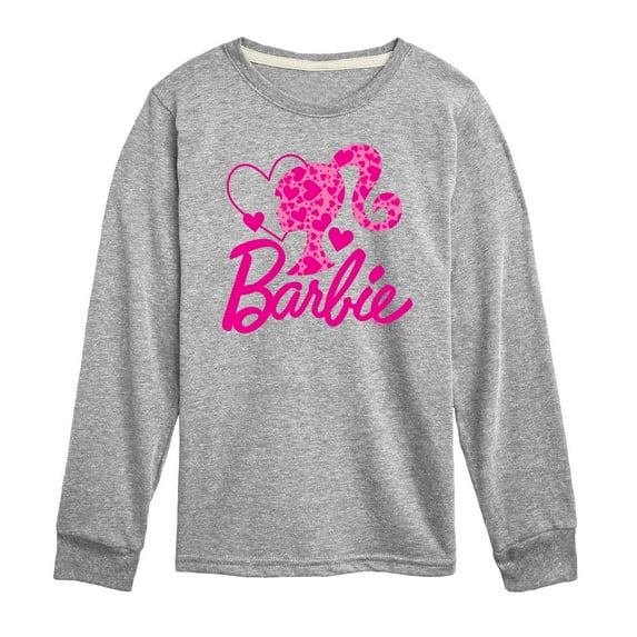 Barbie - Barbie Logo Hearts - Toddler And Youth Long Sleeve Graphic T-Shirt