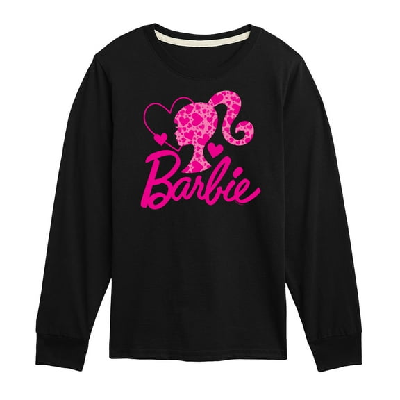 Barbie - Barbie Logo Hearts - Toddler And Youth Long Sleeve Graphic T-Shirt