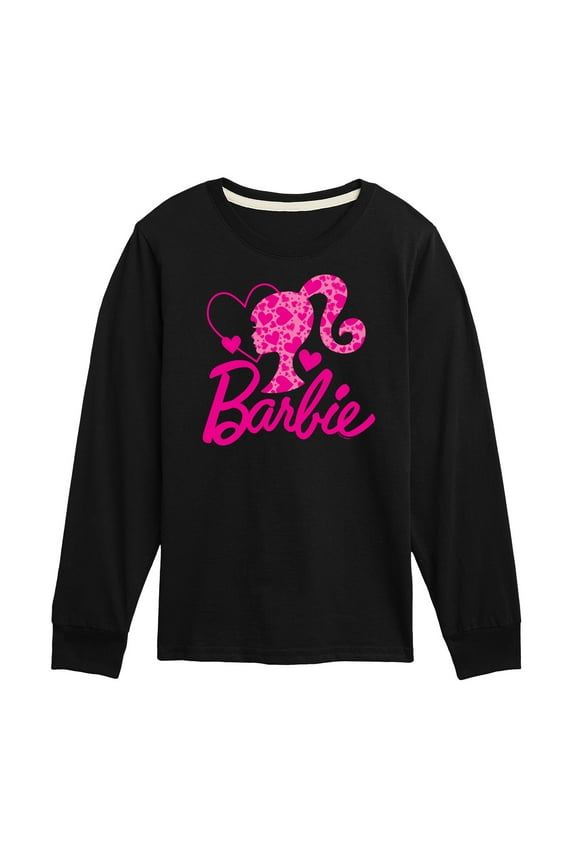 - Barbie Logo Hearts - Toddler And Youth Long Sleeve Graphic T-Shirt