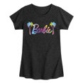 thumbnail image 1 of Barbie - Barbie Logo Palm Trees - Girls Fitted Short Sleeve Graphic T-Shirt, 1 of 4