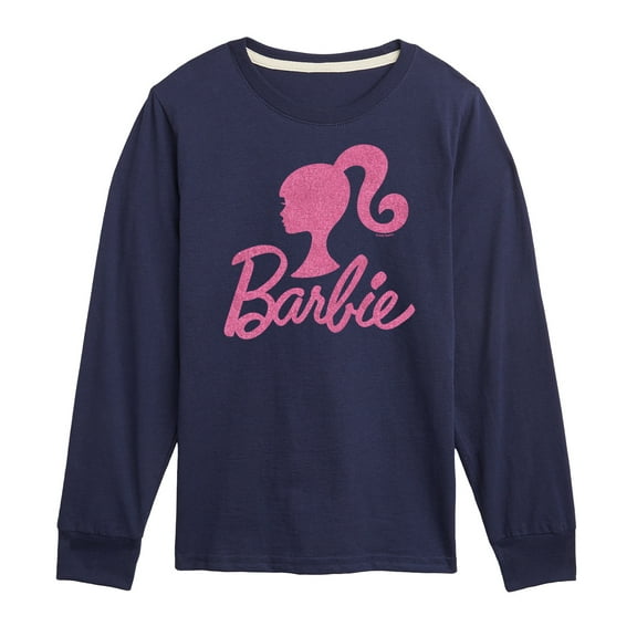 Barbie - Barbie Logo Pink Glitter - Toddler And Youth Long Sleeve Graphic T-Shirt