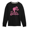 thumbnail image 1 of Barbie - Barbie Logo Pink Glitter Transfer - Toddler And Youth Long Sleeve Graphic T-Shirt, 1 of 5