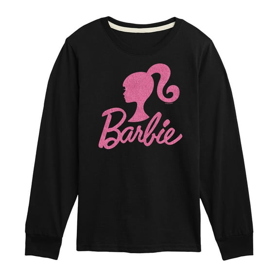 Barbie - Barbie Logo Pink Glitter Transfer - Toddler And Youth Long Sleeve Graphic T-Shirt