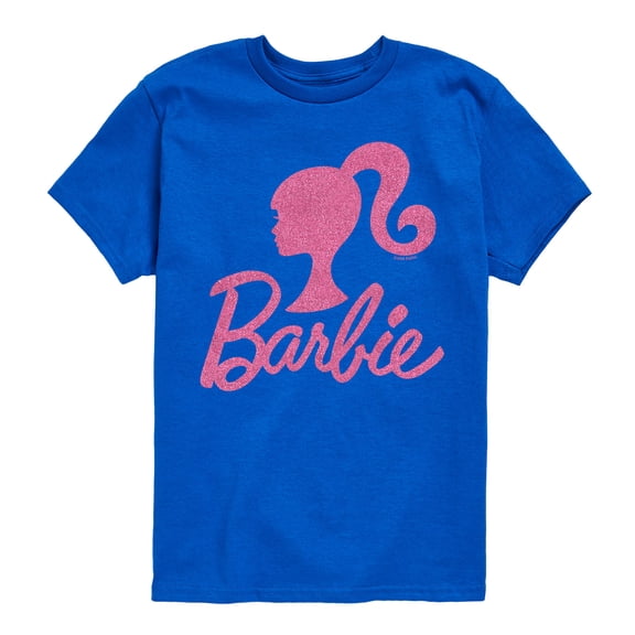 Barbie - Barbie Logo Pink Glitter Transfer - Toddler And Youth Short Sleeve Graphic T-Shirt