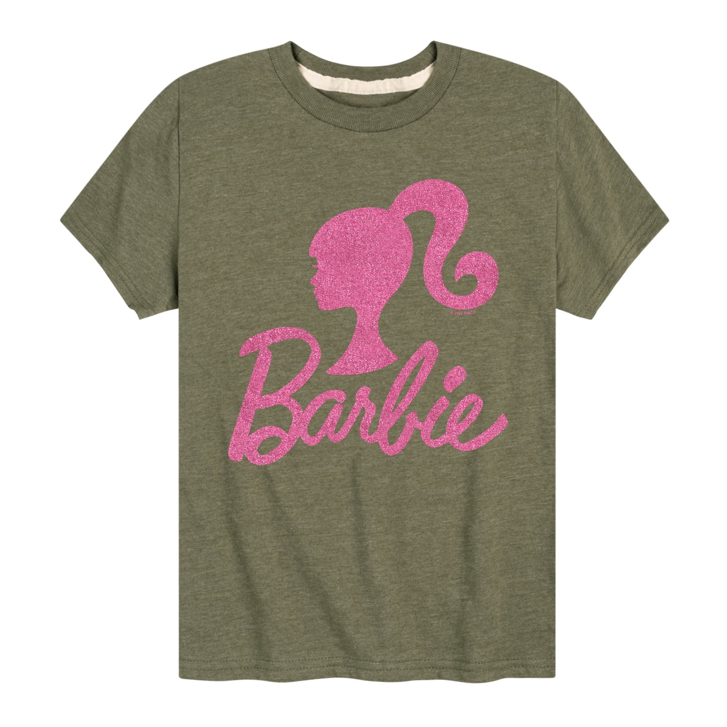 Barbie Barbie Logo Pink Glitter Transfer Toddler And Youth Short Sleeve Graphic T Shirt Walmart