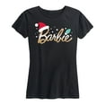 thumbnail image 1 of Barbie - Barbie Logo Santa Hat - Women's Short Sleeve Graphic T-Shirt, 1 of 5