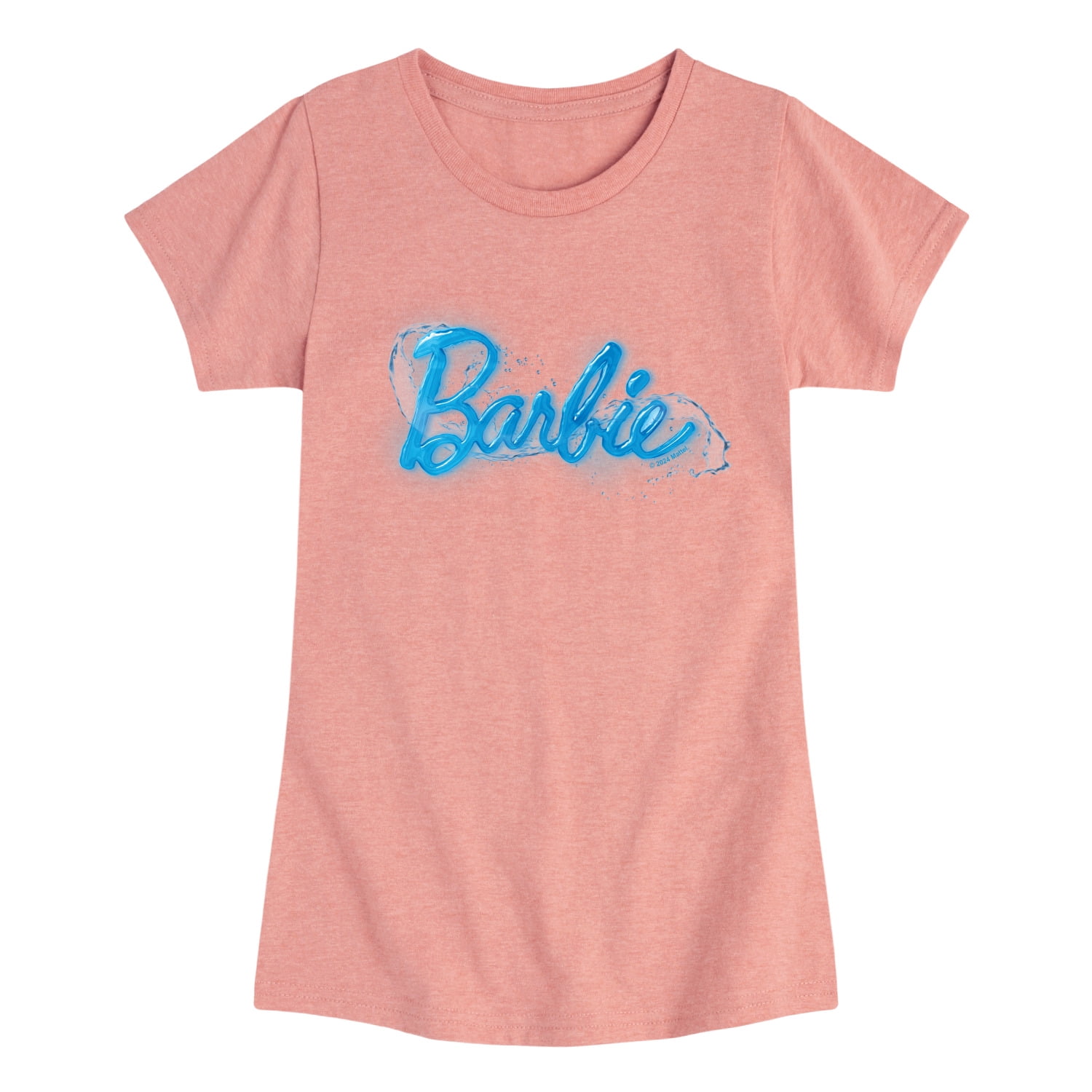 Barbie Barbie Logo Water Girls Fitted Short Sleeve Graphic TShirt