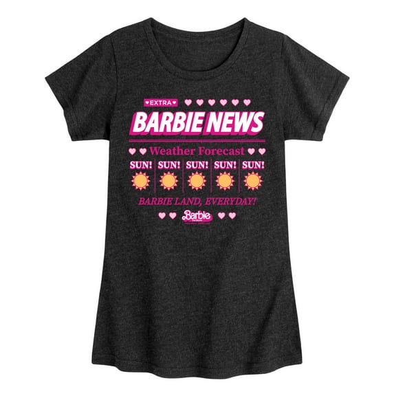 Barbie - Barbie News Weather Forecast Sun! Everyday - Toddler & Youth Girls Short Sleeve Graphic T-Shirt