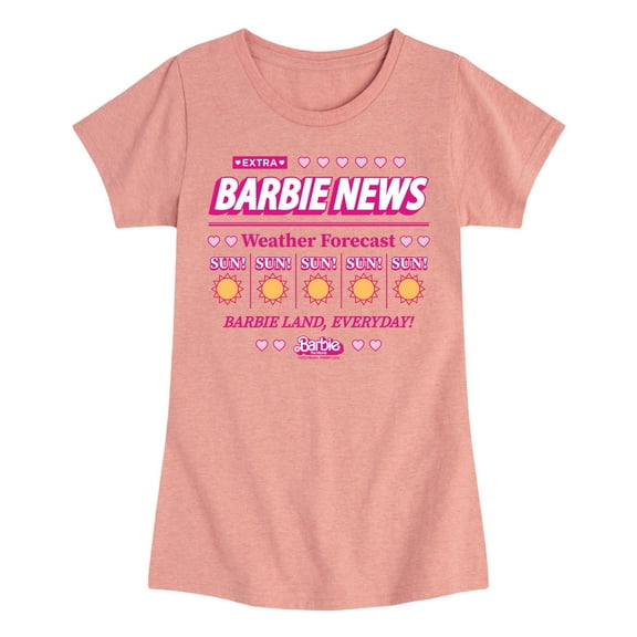 Barbie - Barbie News Weather Forecast Sun! Everyday - Toddler & Youth Girls Short Sleeve Graphic T-Shirt
