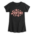 thumbnail image 1 of Barbie - Barbie One Color Retro Flowers - Girls Fitted Short Sleeve Graphic T-Shirt, 1 of 5