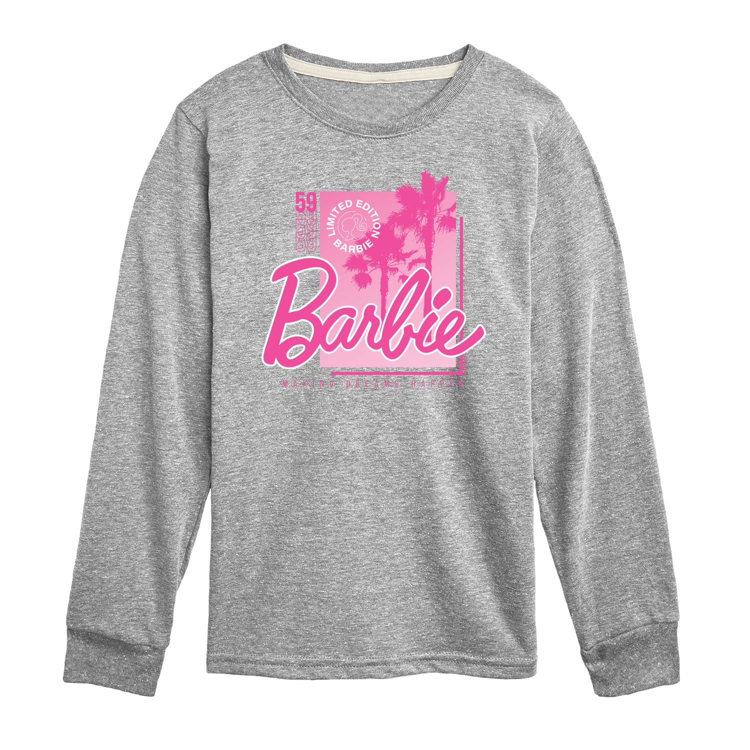 Barbie Barbie Pink Core Toddler And Youth Long Sleeve Graphic T Shirt