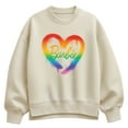 thumbnail image 1 of Barbie - Barbie Rainbow Heart  - Ladies Oversized Fleece Crew Sweatshirt, 1 of 3